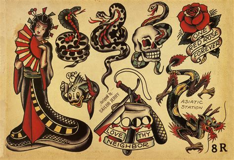 Sailor Jerry Tattoo Art 13x19 Photo Print Etsy Uk