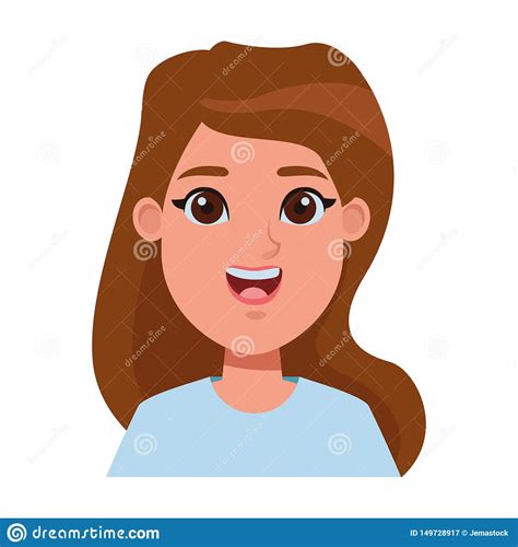 Young Woman Avatar Cartoon Character Profile Picture Stock Vector