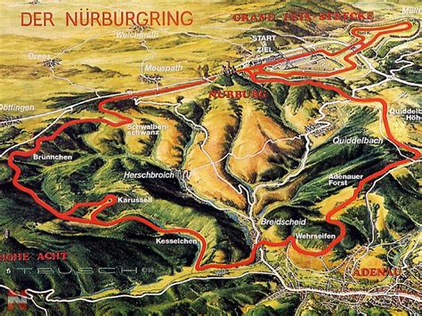 Illustration Of The 20 Km Long Nordschleife And The 5 Km Long Grand
