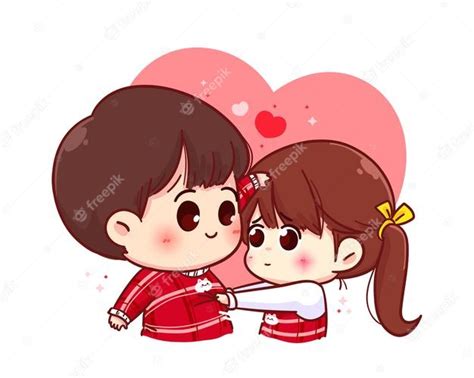 Premium Vector Lovers Couple Happy Valentine Cartoon Character