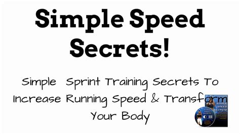 Sprinting Guide Training Secret Youtube