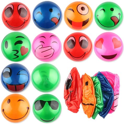 Creative 3 Colorful Inflatable Expression Ball Smiley Face Soft Bouncy