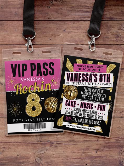 White Party VIP PASS St Birthday Backstage Pass Concert Etsy