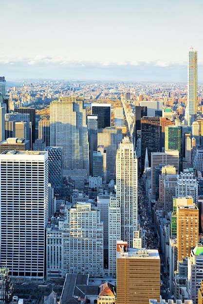 Vista Aérea Para Midtown Manhattan Ny América Foto Premium