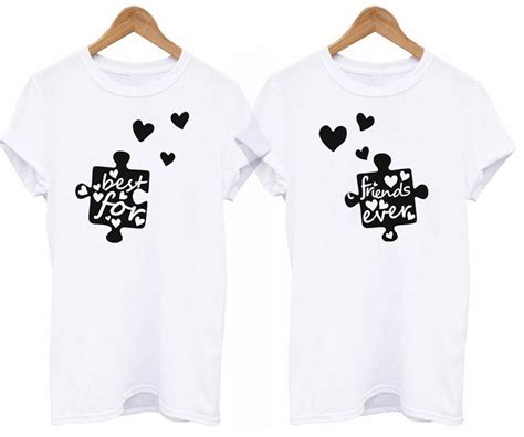 Best Friends T Shirt Female Forever Connection Puzzle