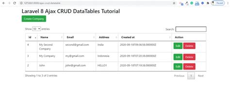 Laravel Ajax CRUD Using Datatable Tutorial