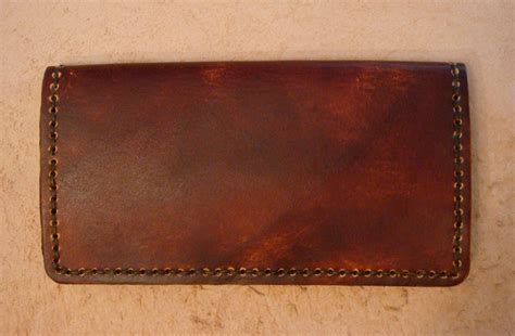 Handmade Brown Leather Checkbook Cover Leather Wallet