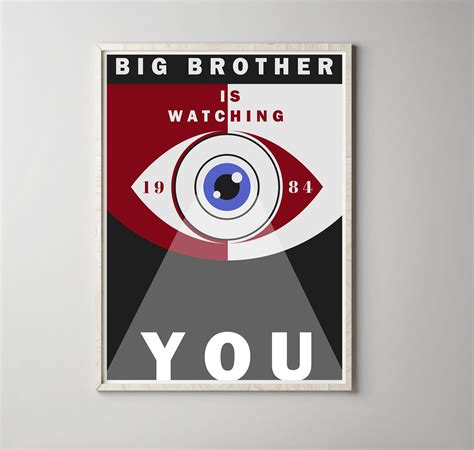 1984 Big Brother Poster Literary Art Print George Orwell Etsy