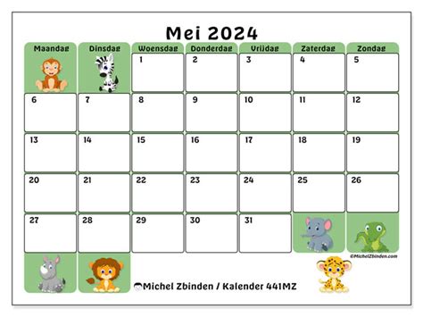 Kalenders Mei 2024 Michel Zbinden Nl