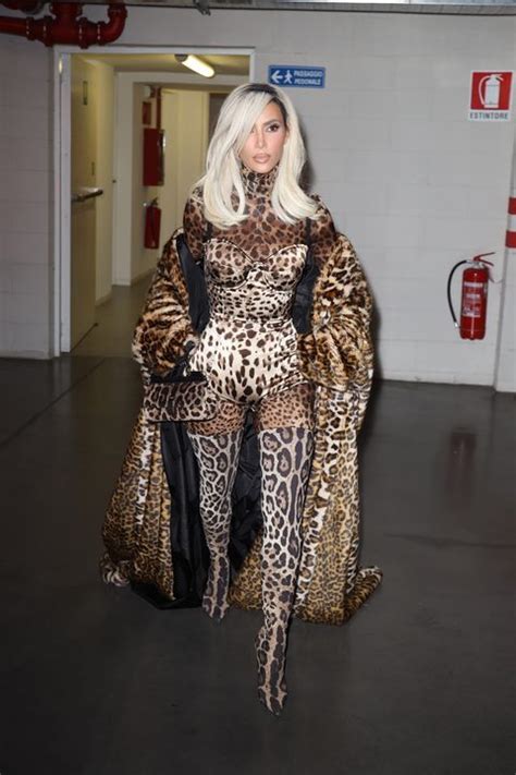 Kim Kardashian Is A Bombshell In Head To Toe Leopard Print For Milan