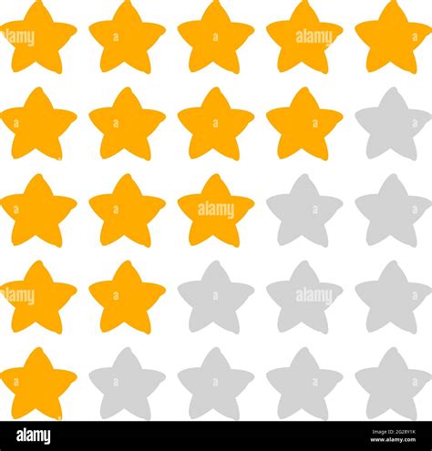Star Rating Element With Slightly Distorted Stars Stock Vector