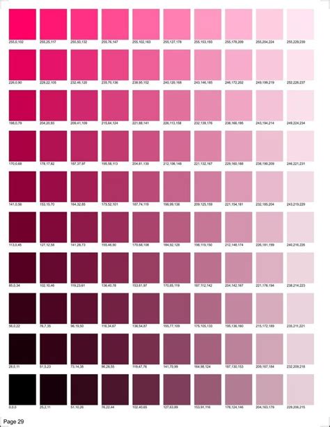 Km Designs Rgb Color Chart Pantone Color Chart Rgb Color Codes