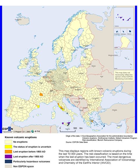 Europe Volcanic Hazard Map Maps Knowledge Base PreventionWeb Net