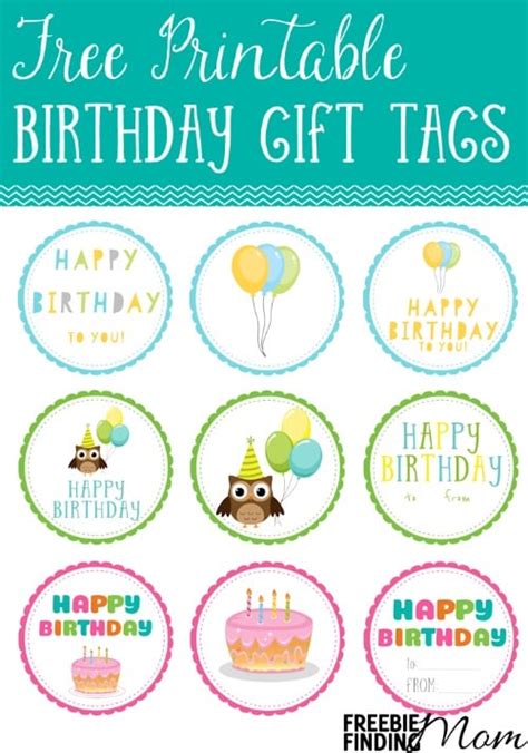 Celebrate each year of someone's life with a customized diy card. FREE Printable Birthday Gift Tags