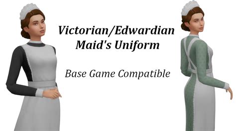 Late Victorian Edwardian Maids Uniform Sims 4 Decades Challenge