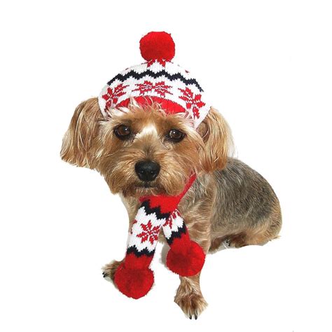 Dallas Dogs Snowflake Dog Hat And Scarf Baxterboo