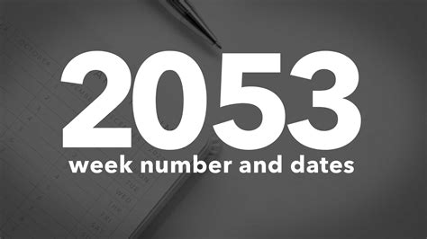 2053 Calendar Week Numbers And Dates List Of National Days