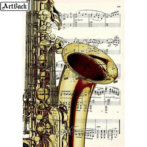 Artback 5d Diy Diamond Painting Musical Instrument Saxophone Icon Full