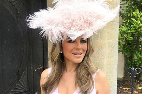 Elizabeth Hurley 52 Showcases Cleavage As She Goes Braless For Epsom