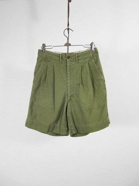 Vintage Boy Scouts Shorts Green Twill High Waist Official Uniform Small