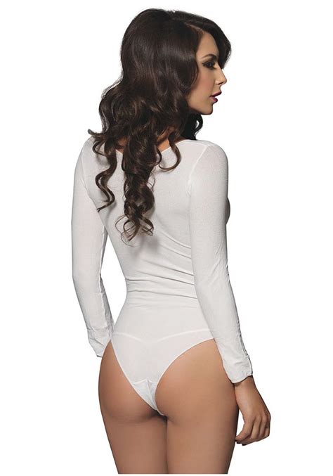 Long Sleeve White Bodysuit Costume For Women