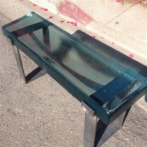 Cast Glass Bench With Solid Steel Base By Lucasahlstrand On Etsy