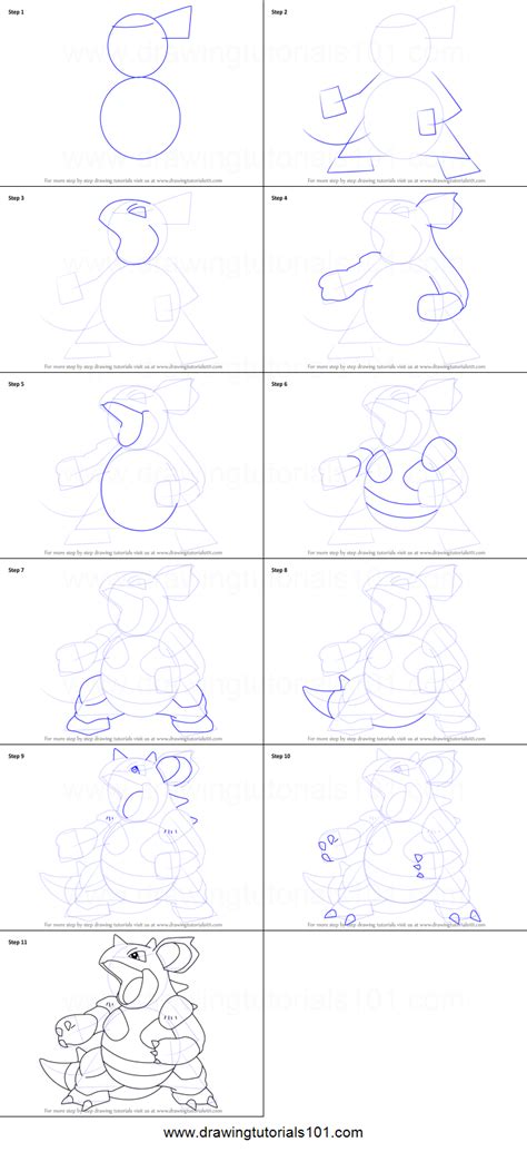 how to draw nidoqueen from pokemon printable step by step drawing sheet drawingtutorials101