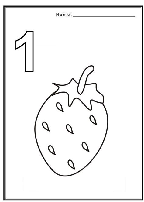 Preschool Number 1 Coloring Page Coloring Pages