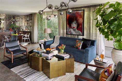 Midcentury Modern Living Room Features Bold Art And Colorful Accents Hgtv