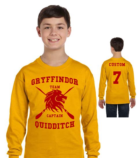Harry Potter Long Sleeve Shirt Gryffindor Quidditch Mens Womens