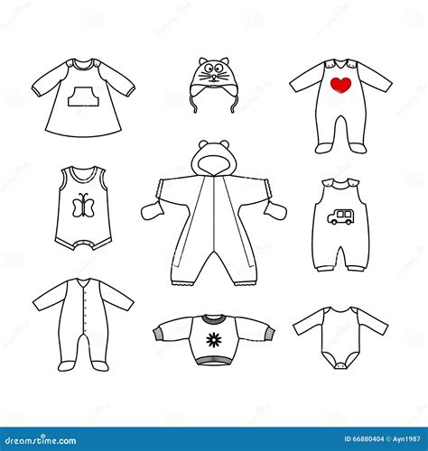 Set Of Cute Clothes For The Little Baby Collection Of Clothing In A