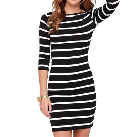 Striped Short Dresses Striped Bodycon Dress Striped Mini Dress Party Dresses For Women