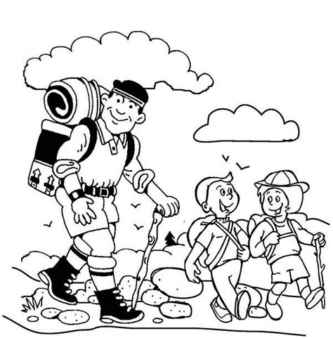 Hiking Coloring Pages Coloring Home