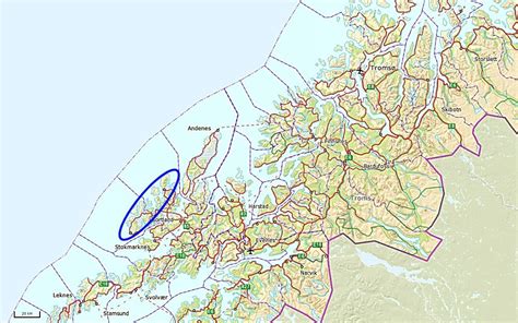 Braukšanas virzieni, attālumi maršrutā, kas izlido no vesterålen havn, norvēģija. Myre I Vesterålen Kart | Kart