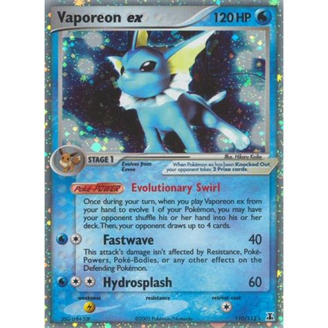 Vaporeon Ex 110113 Ex Delta Species Holo Ultra Rare Pokemon Card Near