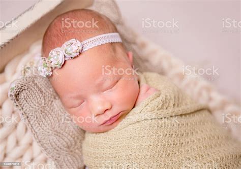 Sleeping Newborn Baby Girl Stock Photo Download Image Now 0 1