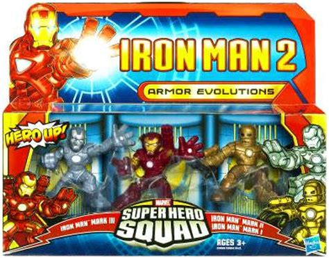 Iron Man 2 Superhero Squad Iron Man Mark I Ii Iii Action Figure 3 Pack