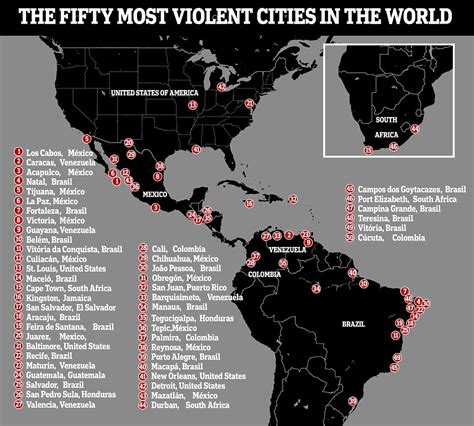 The 50 Most Dangerous Cities In The World Revealed Daily Mail Online