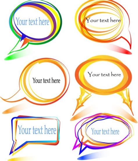 Free Colorful Doodle Lines Speech Bubbles Vector Titanui