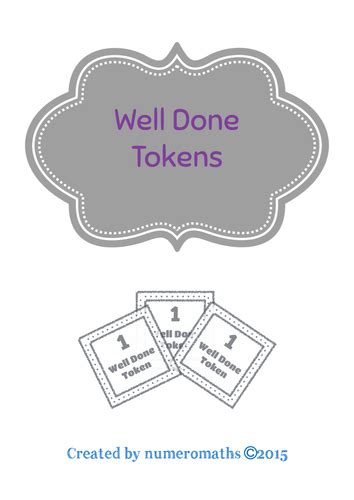 Well Done Tokens Teaching Resources