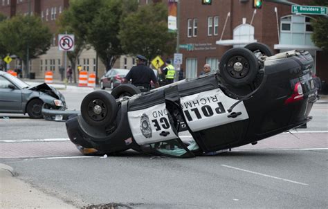Police Car Flipped In Crash In Downtown Richmond Richmond Local News