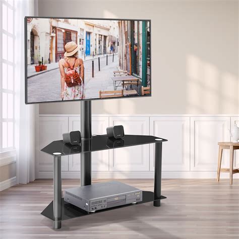 Corner Tv Stand 2 Tier Glass Tv Stand For 32 55 Inch Lcd Led Tv