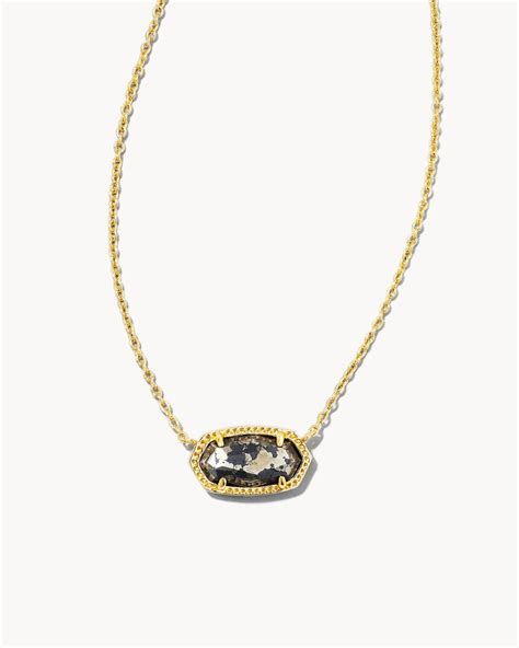 Elisa Gold Pendant Necklace In Black Pyrite Kendra Scott