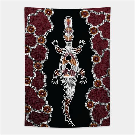 Aboriginal Art Croc Croc Tapestry Teepublic