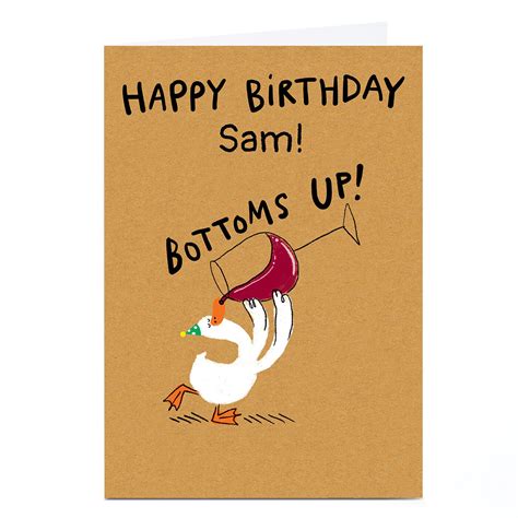 Buy Personalised Hew Ma Birthday Card Bottoms Up For Gbp 329 Card