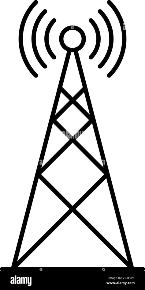 Antenna Icon Vector Illustration Broadcasting Communication Tower Stock