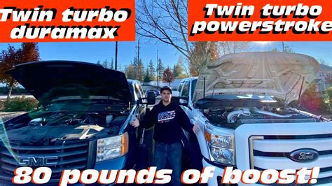 Chevy Vs Ford Showdown Twin Turbo Duramax Vs Twin Turbo Powerstroke Youtube