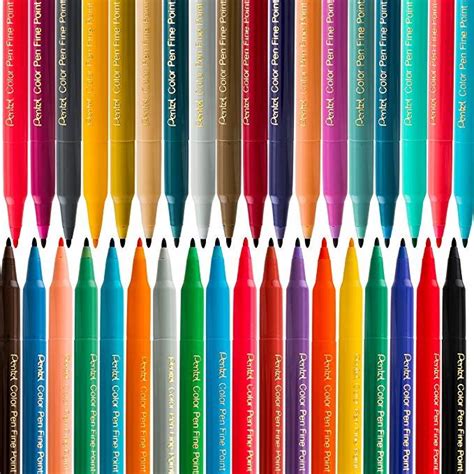 Pentel Color Pen Set Of 36 Assorted S360 36 Artists