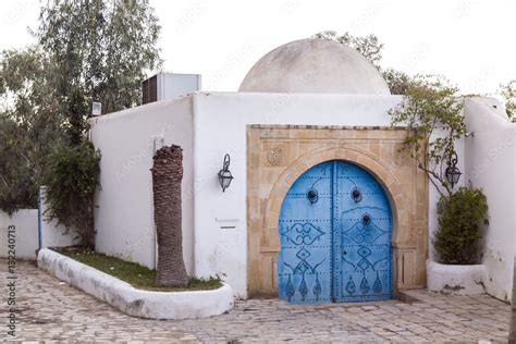 Typical Tunisian Arabian Mediterranean Architecture In Sidi Bou Said
