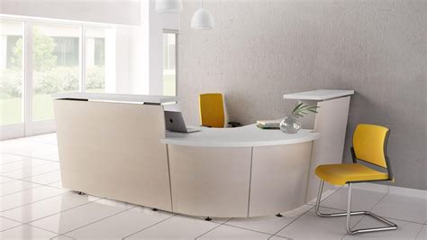 Modular Reception Counter With Curved And Straight Edges Tera